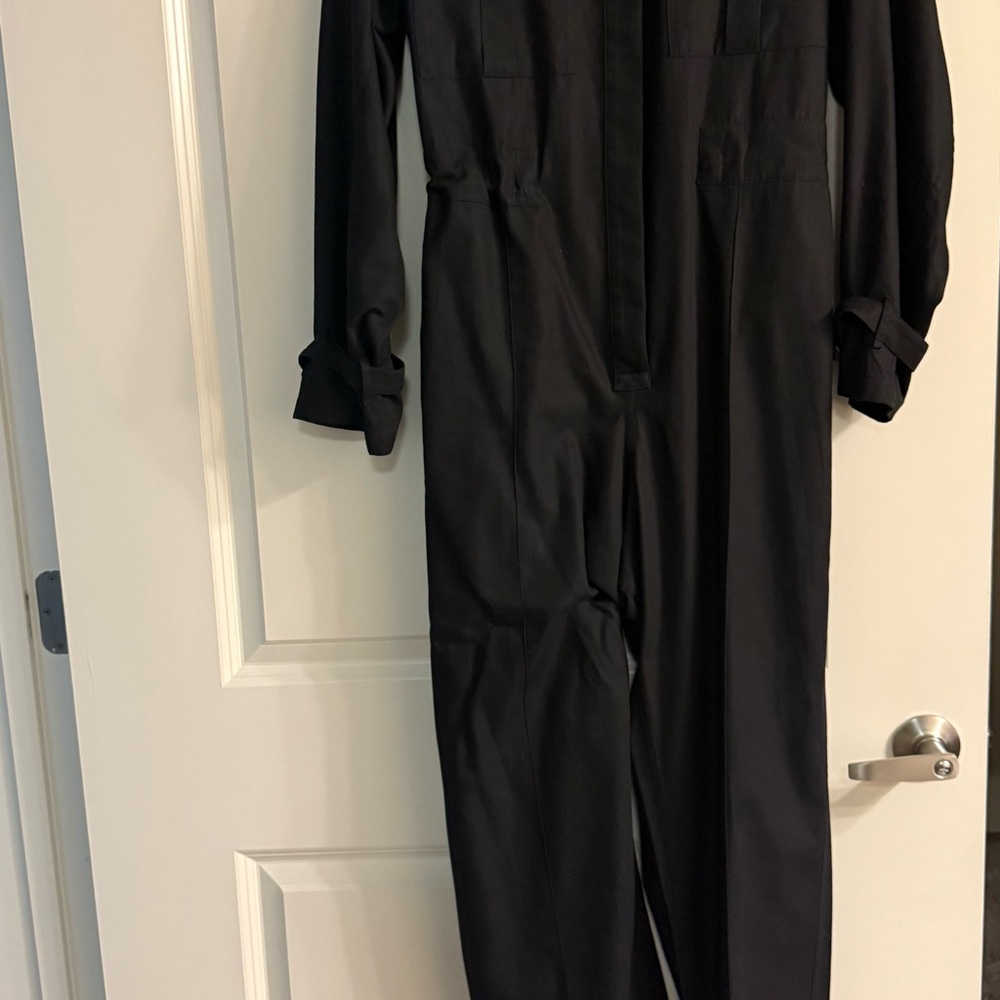 Burberry Black Jumpsuit with Gold Accents Buttons